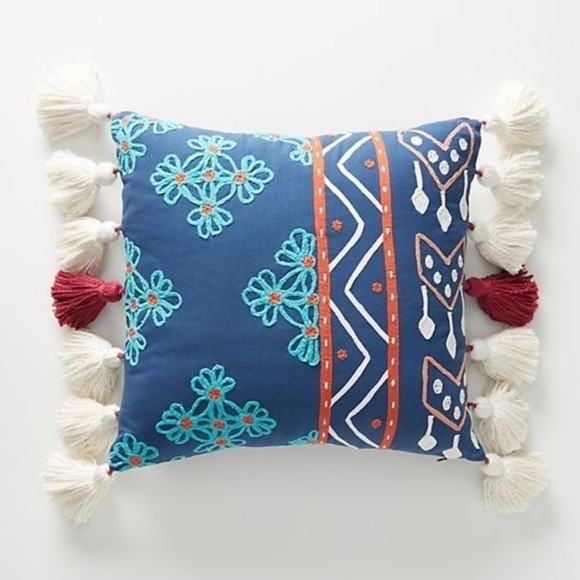 Anthropologie Jessa  Embroidered Throw Pillow - Picture 1 of 9